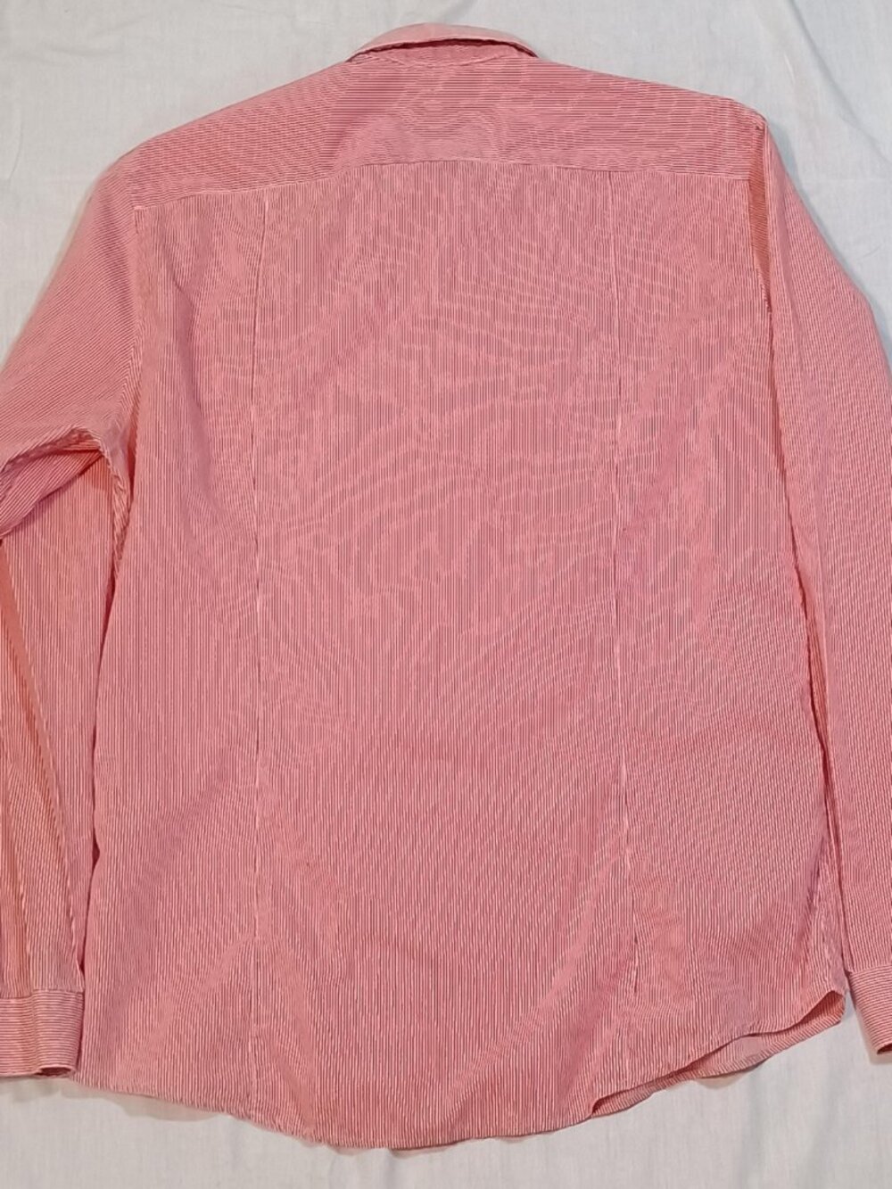 H&M/Button Down Shirt/Mens M/Pink White Pinstripe Preppy Cottagecore Oxford Top - Picture 8 of 8